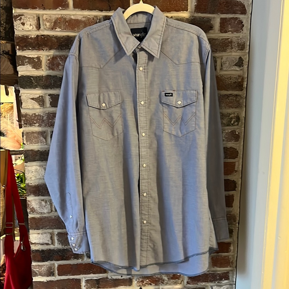 Men's Blue Wrangler Western Shirt